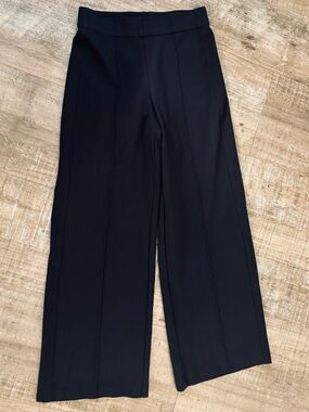 Jones New York Black Ponte knit wide leg pants size small